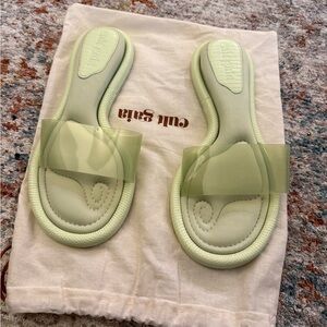 Cult Gaia Mint Green Slide Sandals